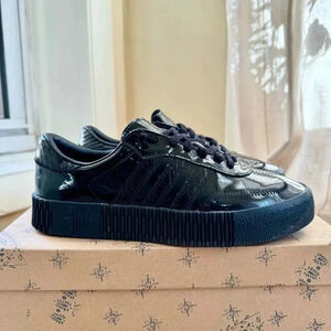 New Adidas Samba Rose Platform Sneakers Shoes Patent Shiny Black